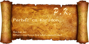 Perhócs Koridon névjegykártya